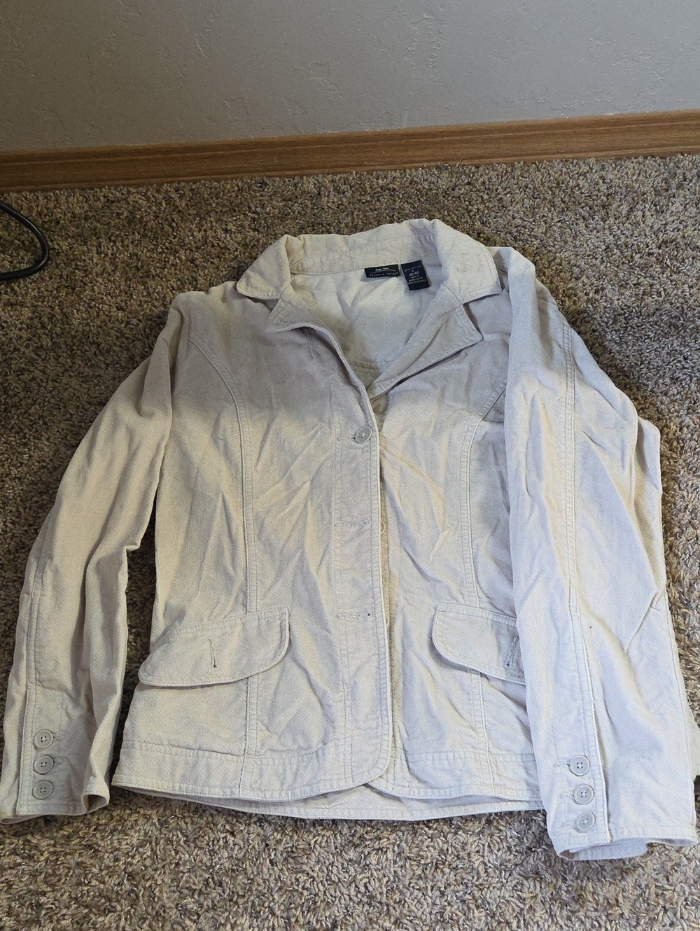 Vintage Bailey' Point Light Beige Women's Button-Front Jacket